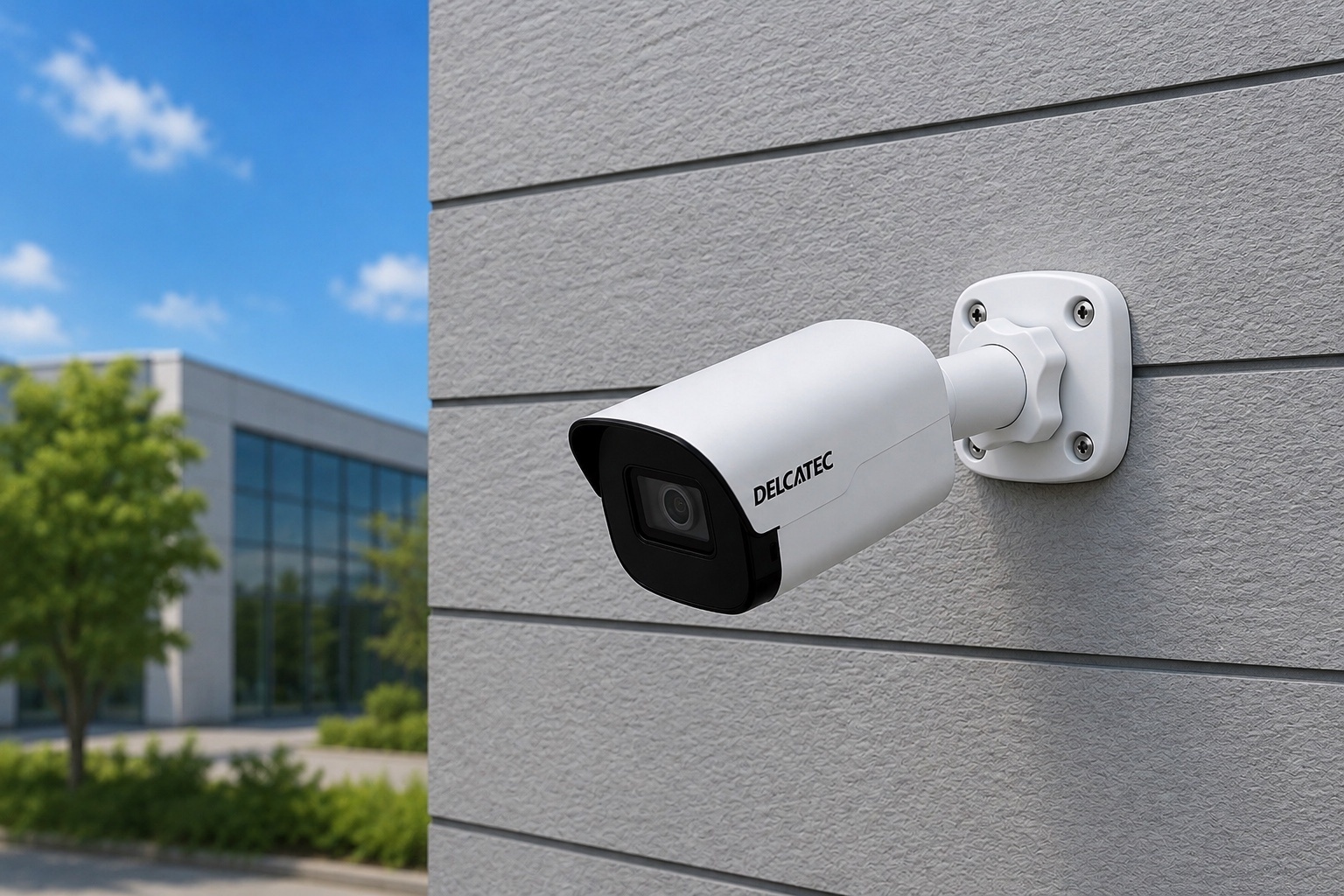 建物に設置されたネットワークカメラ